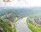 Germany, town on Elbe river, view from mountain