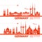 Germany travel destination grand vector illustration.