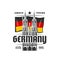 Germany travel icon, flag and medieval cathedral