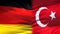 Germany and Turkey flags background, diplomatic and economic relations