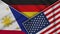 Germany United States of America Philippines Flags Together Fabric Texture Illustration