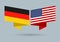 Germany and USA flags. American and German national symbols. Vector illustration.