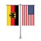 Germany and USA flags hanging together.