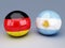 Germany vs Argentina soccer ball concept