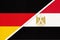 Germany vs Egypt, symbol of two national flags. Relationship between European and African countries