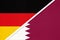 Germany vs Qatar, symbol of two national flags. Relationship between European and Asian countries