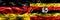 Germany vs Uganda smoke flags placed side by side. German and Uganda flag together