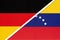 Germany vs Venezuela, symbol of two national flags. Relationship between european and american countries