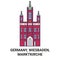 Germany, Wiesbaden, Marktkirche travel landmark vector illustration