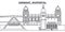 Germany, Wuppertal line skyline vector illustration. Germany, Wuppertal linear cityscape with famous landmarks, city