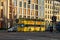 Germany. Yellow bus on the street of Berlin. February 16, 2018