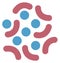 Germs icon. Flat microbe cells. Biology symbol