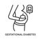 Gestational diabetes flat line icon. Vector illustration diabetes during pregnancy