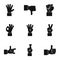 Gestural icons set, simple style