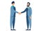 Gesture of agreement, handshake. The contract is signed, business partners. In minimalist style Cartoon flat raster