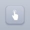 Gesture click gray vector button with white icon