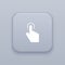 Gesture click gray vector button with white icon