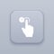 Gesture click retention, Delay, gray vector button with white icon