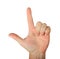 Gesture finger snapping or mean sign, lame or loser gesture with L fingers