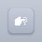 Gesture flipping down gray vector button with white icon