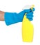 Gesture of hand with cleaning sprayer