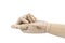 the gesture with a jointed wooden hand
