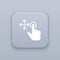 Gesture movement gray vector button with white icon