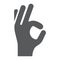 Gesture okay glyph icon, e commerce and marketing