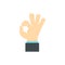 Gesture okay icon, flat style