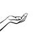 Gesture open palms. Hand gives or receives. Contour graphic