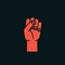 Gesture. Power sign. Stylized hand with all fingers clenched. Vector. Icon.