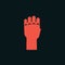 Gesture. Power sign. Stylized hand with all fingers clenched. Vector. Icon.