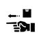 gesture show delivery direction glyph icon vector illustration