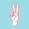Gesture. Stylized hand in the form of V letter. Victory. Icon.