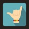 Gesture surfer icon, flat style