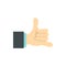 Gesture surfing icon, flat style