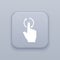 Gesture touch hold, Gesture hold for 5 seconds gray vector button with white icon