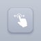 Gesture touch slide, gray vector button with white icon