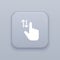Gesture up down gray vector button with white icon