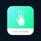 Gestures, Hand, Mobile, Three Finger, Touch Mobile App Button. Android and IOS Glyph Version