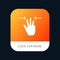 Gestures, Hand, Mobile, Three Fingers Mobile App Button. Android and IOS Glyph Version