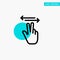 Gestures, Hand, Mobile, Touch turquoise highlight circle point Vector icon