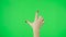 Gestures pack. Female hand touching, clicking, tapping, sliding, dragging, zoom in, zoom out and swiping on chroma key