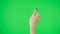 Gestures pack. Female hand touching, clicking, tapping, sliding, dragging, zoom in, zoom out and swiping on chroma key