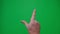 Gestures pack of hand touching, clicking, tapping, sliding, on chroma key green screen background.