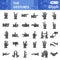 Gestures solid icon set, Human hand signals symbols collection or sketches. Finger signs for web, glyph style pictogram