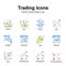 Get this amazing trading icons set in trendy design style, up for premium use