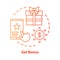 Get bonus concept icon. Gifts prizes idea thin line illustration. Cashback, redeem points. Reward program. Discounts and