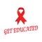 Get educated with Red Ribbon. World Aids Day concept. Vector Illustration for background, poster, quote, banner, landing page