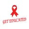 Get educated with Red Ribbon. World Aids Day concept. Vector Illustration for background, poster, quote, banner, landing page, car